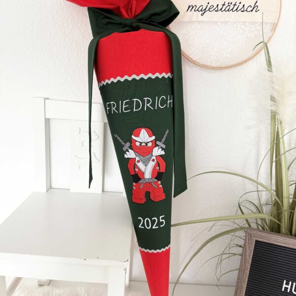 Schultütendesign „Friedrich Ninja rot" – Bild 2